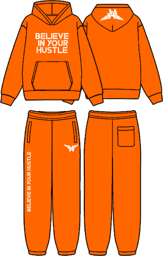 BIYH Orange Fleece Sweatsuit