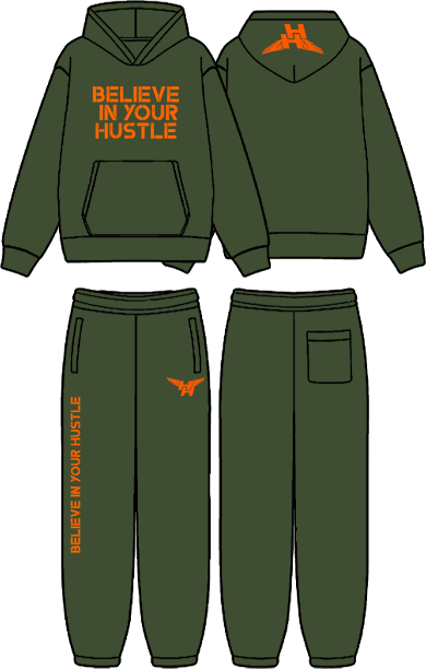 BIYH Olive Green Fleece Sweatsuit